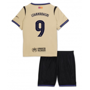 Billige Fotballdrakt Barcelona Robert Lewandowski #9 Replika Bortedraktsett Barn 2025-26 Kortermet (med bukser)